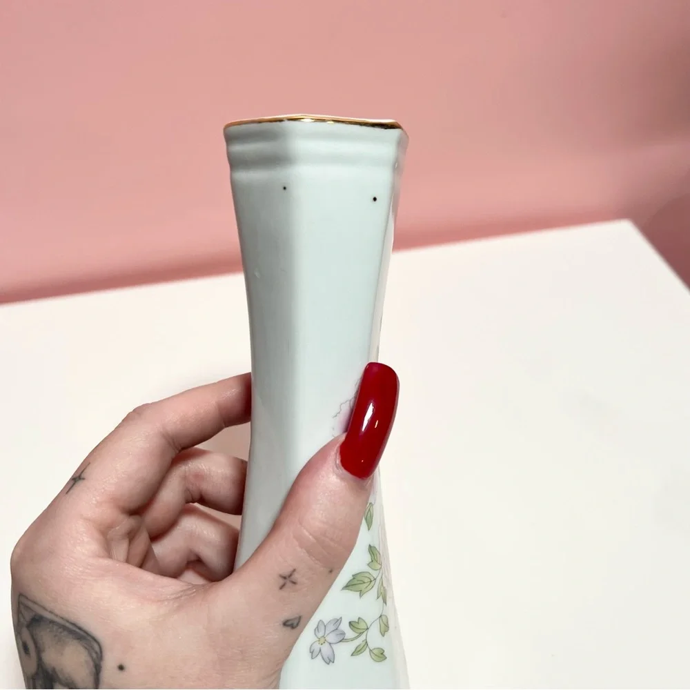 Vintage floral rose retro art deco small vase - Picture 4 of 7